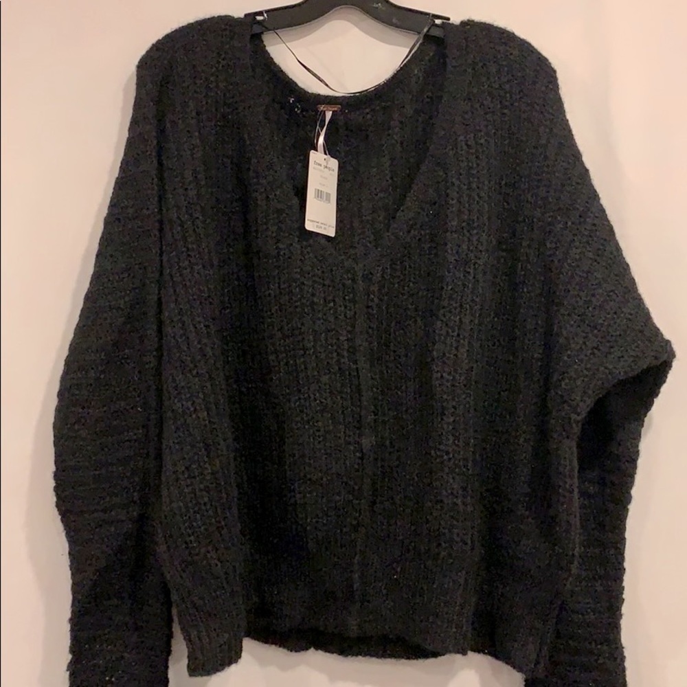 NWT Free People Moonbeam V-Neck Alpaca Sweater - Picture 2 of 7
